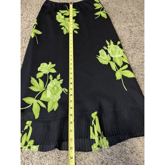 Womens Midi Skirt Floral Pull-On Elastic Waist Micro Pleats Fairy Grunge Sz 10 - Picture 7 of 7